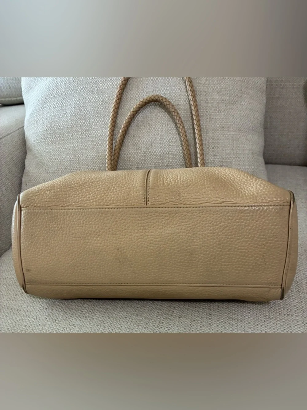 VINTAGE BRIGHTON
BEIGE PEBBLED LEATHER HANDBAG - Picture 4 of 14